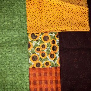 Fall Thanksgiving Fabric Kit Bundle - Sunflowers w/ Green Yellow Orange Brown